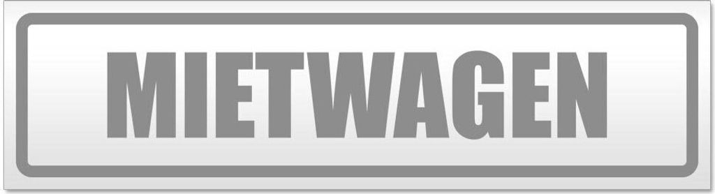 Kiwistar - Autoaufkleber - Grau - 45 x 12 cm - Mietwagen - Hinweis Aufkleber Sticker für Auto, Kfz, Fahrrad, PKW, LKW