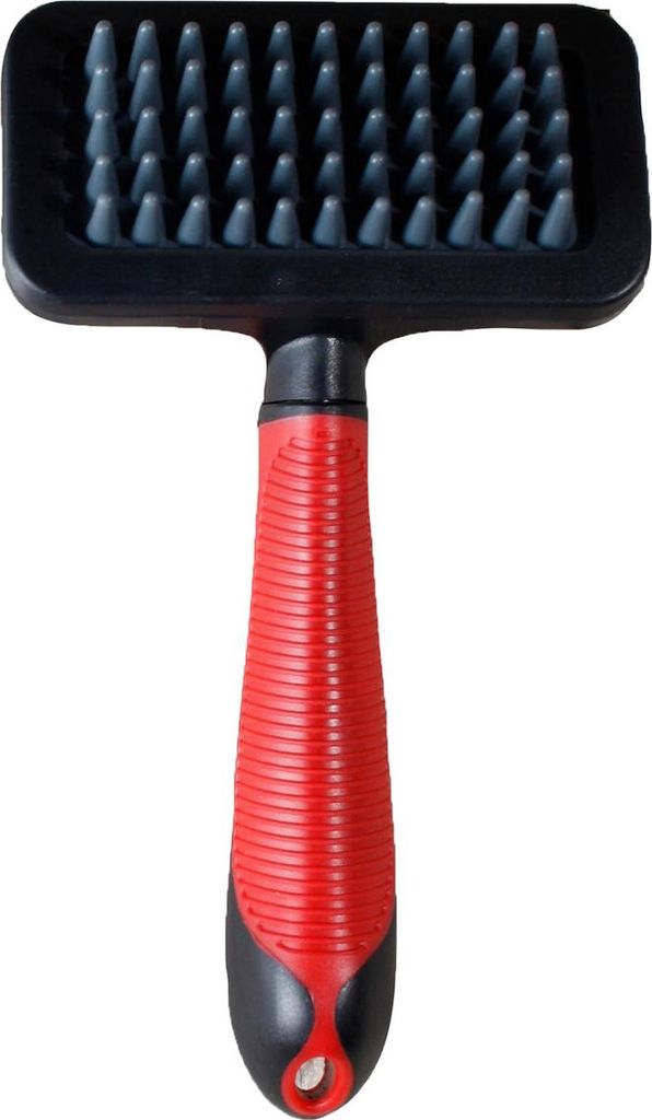 Karlie Massagebürste - Hundebürsten - Gummi - Rot/Schwarz - 18x10x4,5 cm