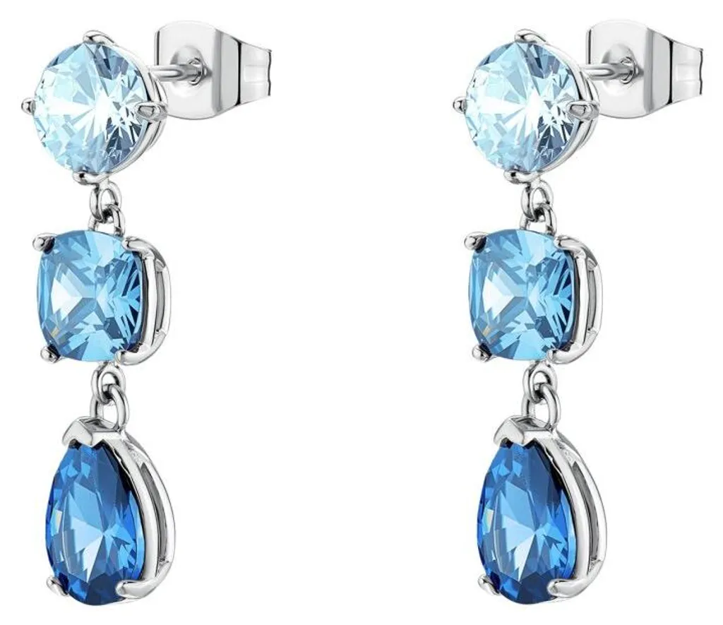 Boucles d'oreilles pendantes zircons bleus Dreaming BIG22 en argent