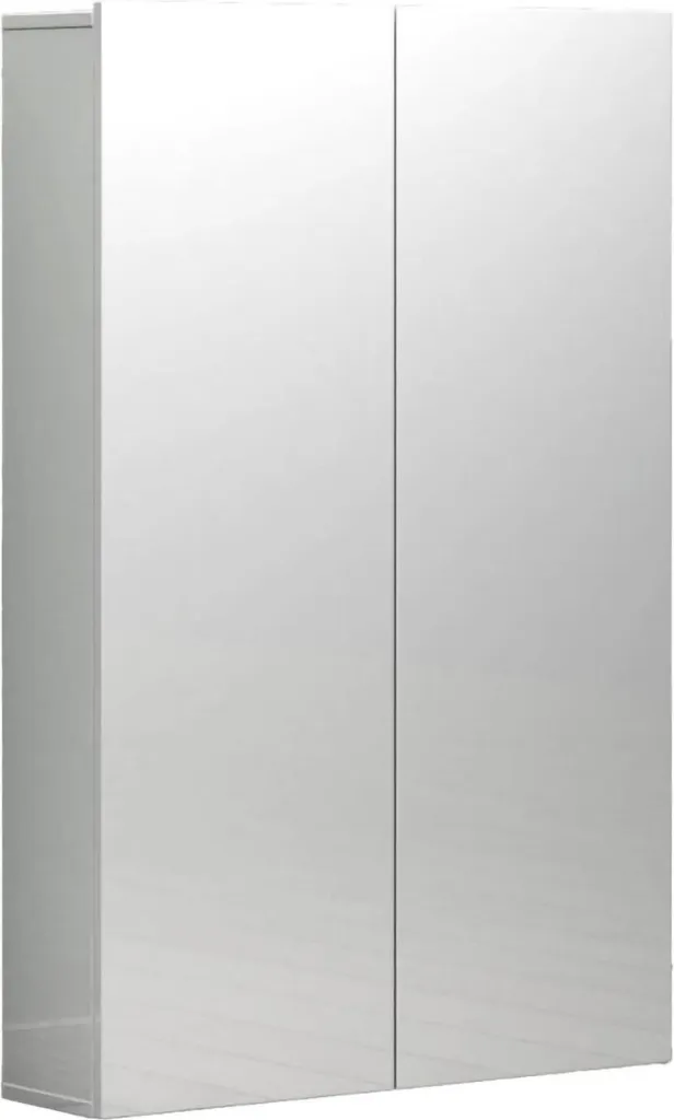 Meuble de Rangement à 2 Portes Blanc Brillant avec 5 Étagères Intérieures