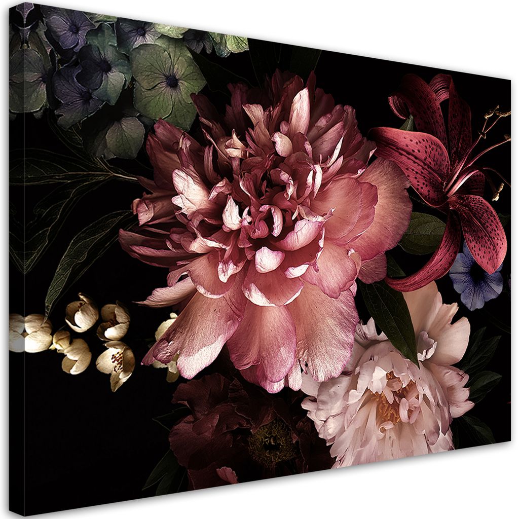 Leinwandbild Pfingstrosenstrauß aus rosa Blüten 90x60 Feeby Produktbild 