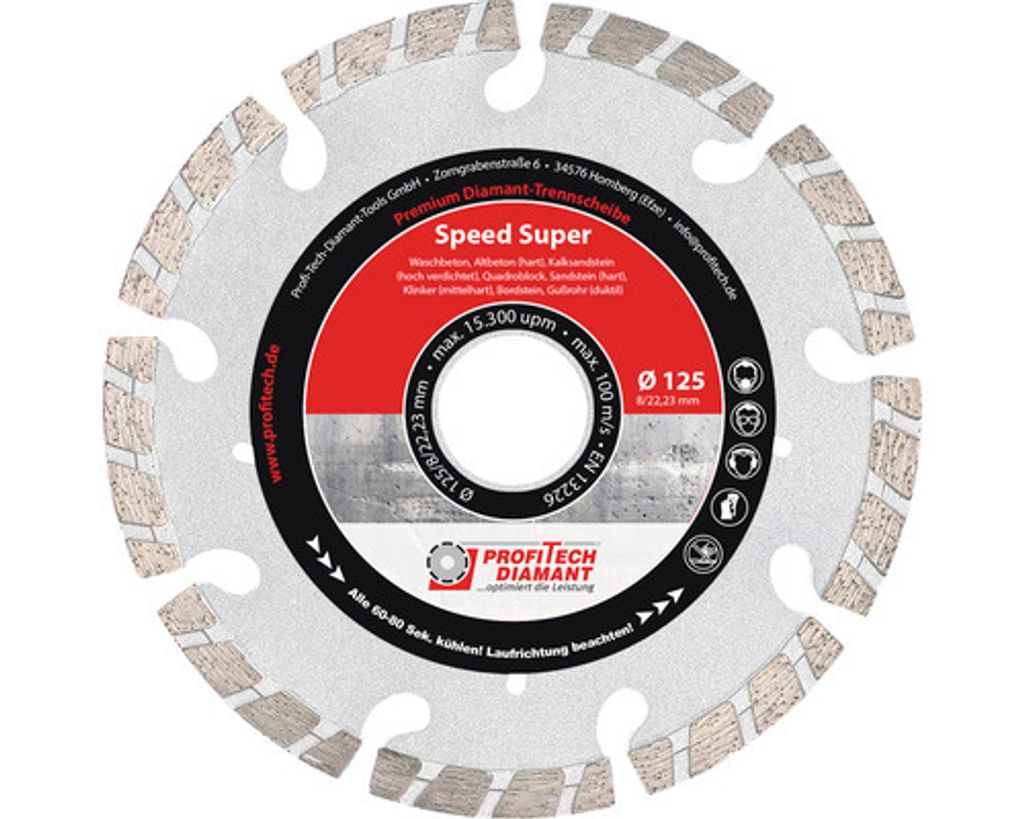 Diamanttrennscheibe Profitech Diamant Speed Super Ø 125x22,23 mm