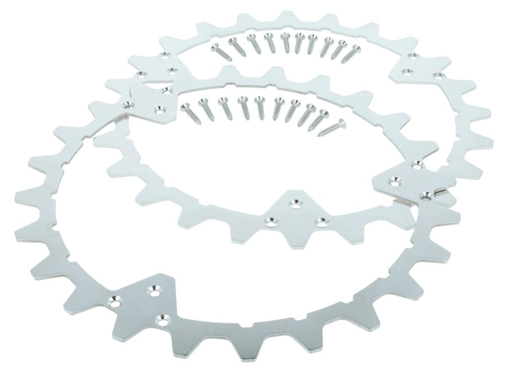 vhbw 2x Spikes kompatibel mit Husqvarna Automower 320, 435X, 450X, 420, 550, 430X, 440 Mähroboter - Edelstahl, 24 Zähne, inkl. Schrauben