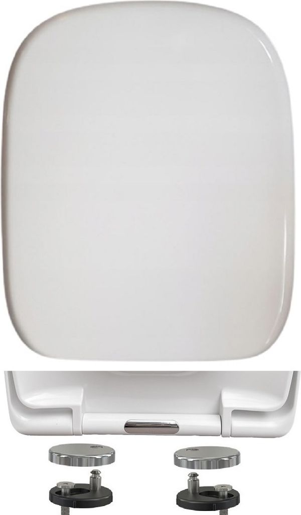 Ramm Toilettensitz kompatibel mit GEBERIT FANTASIA, WC Sitz aus antibakteriellem Duroplast, Toilettendeckel mit Absenkautomatik Soft Close