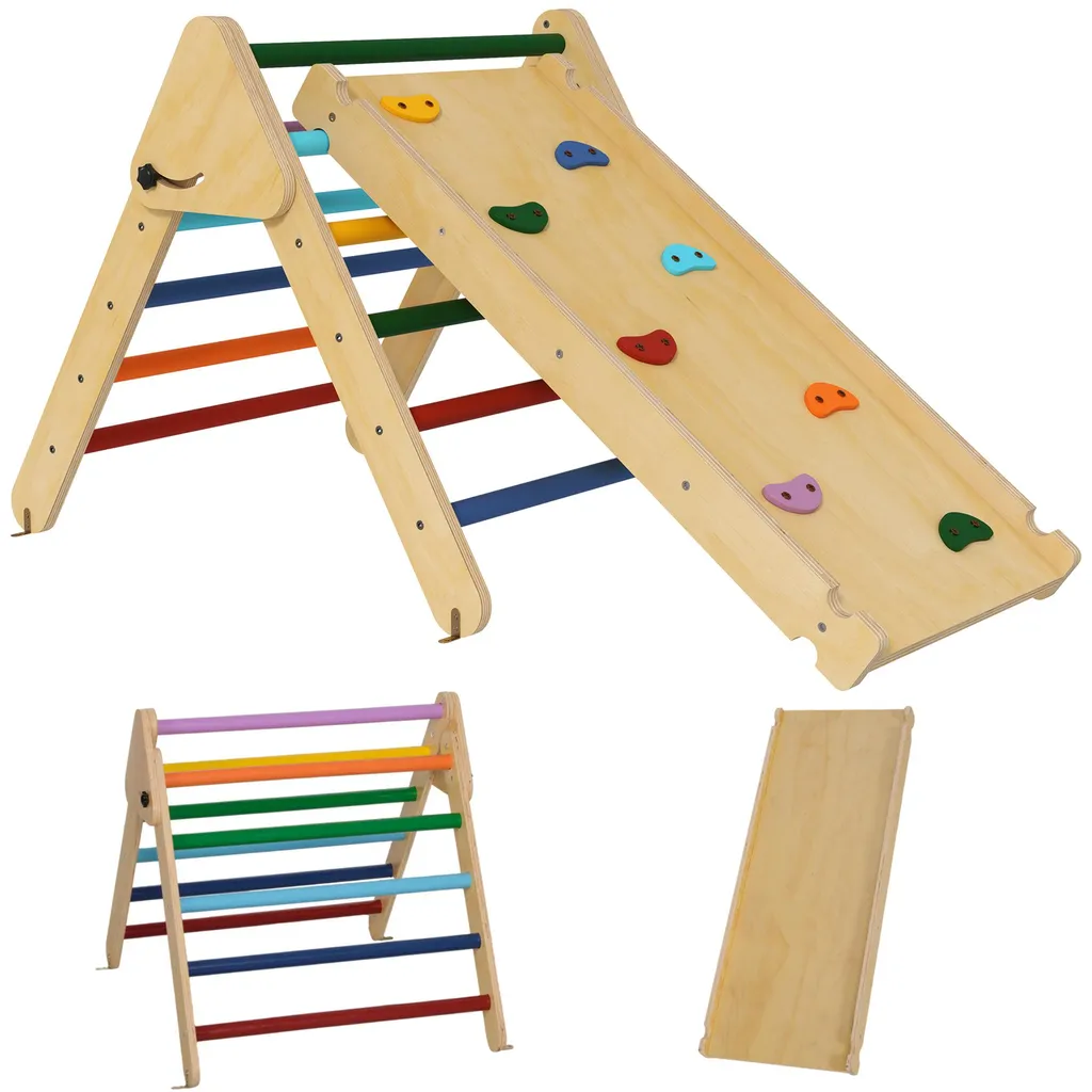 Module de motricité libre pour enfant, triangle et toboggan de salon - 12