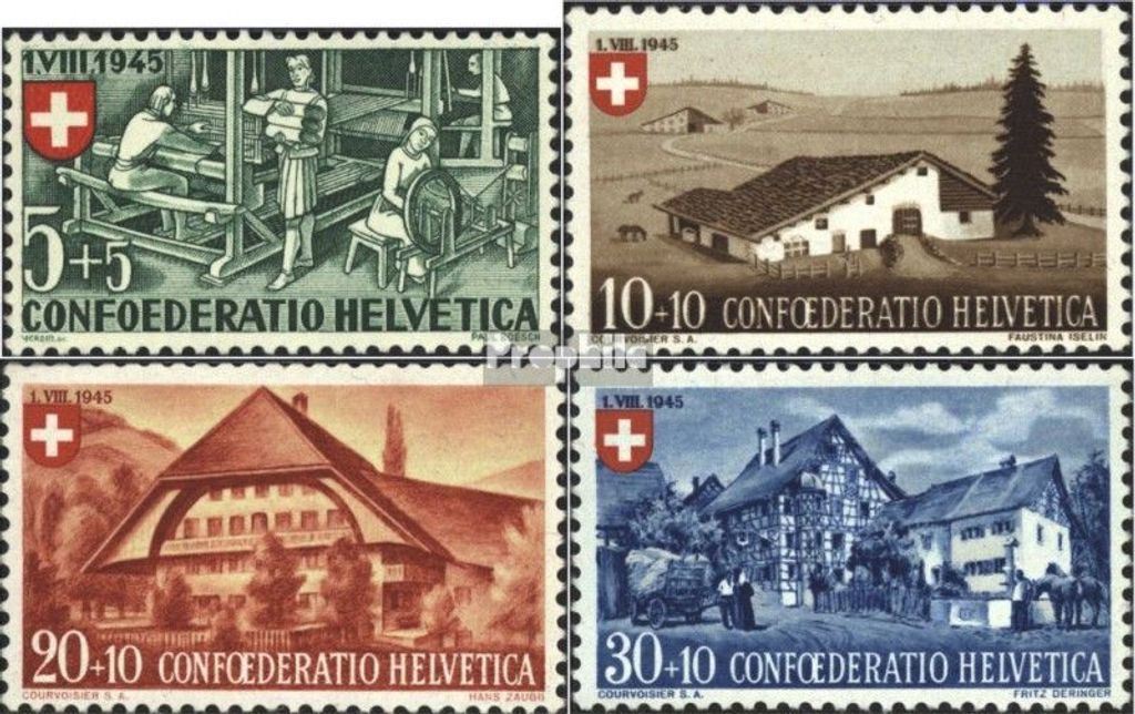 Briefmarken Schweiz 1945 Mi 460-463 (kompl.Ausgabe) gestempelt Pro Patria
