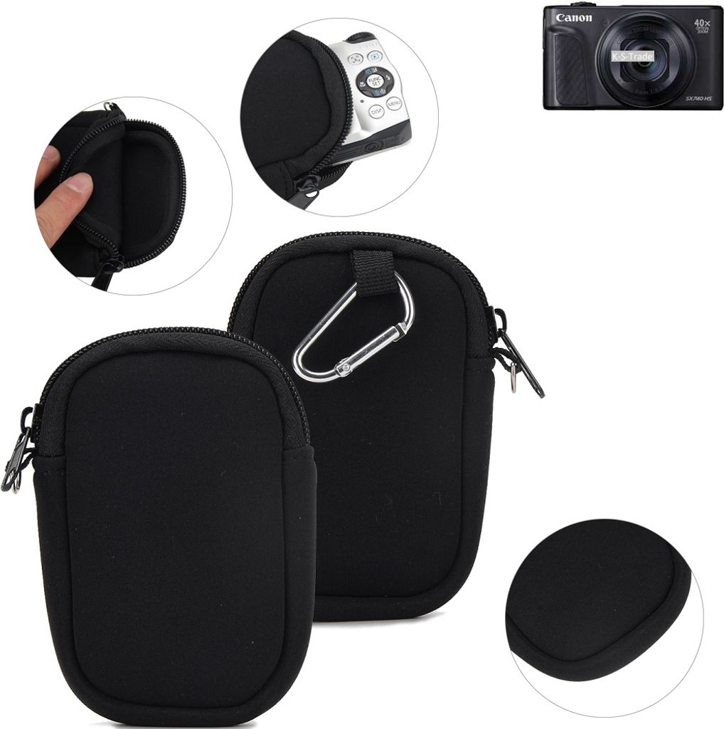 K-S-Trade Kameratasche kompatibel mit Canon PowerShot SX740 HS Schutz-Hülle Kompaktkamera Tasche Travelbag sleeve case Neopren-Hülle Fototasche