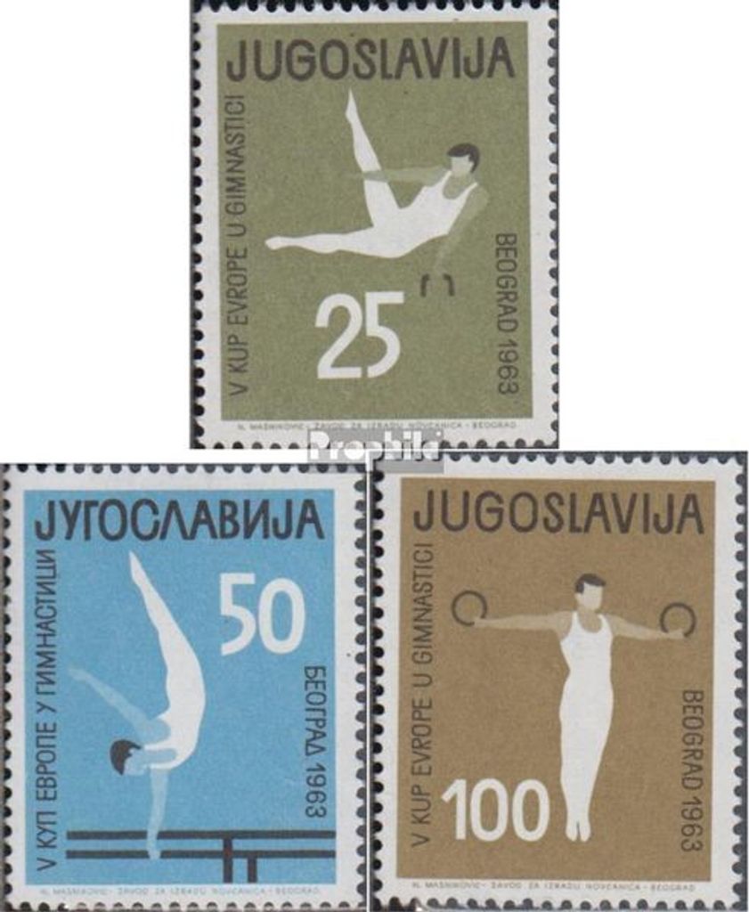 Briefmarken Jugoslawien 1963 Mi 1049-1051 (kompl.Ausg.) postfrisch EM im Turnen