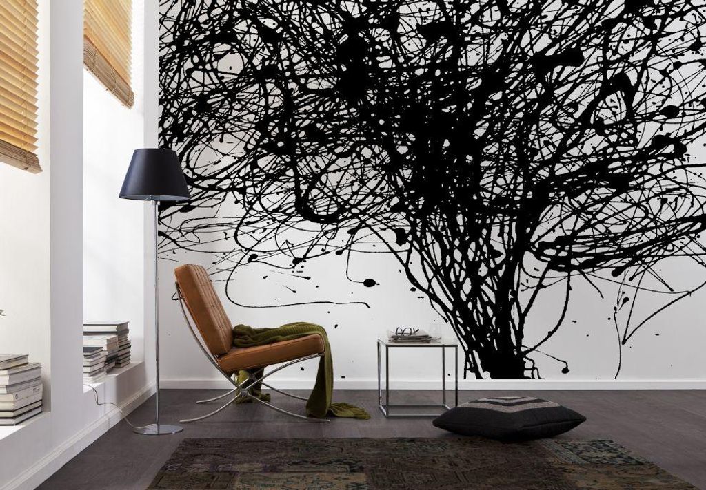 Komar Vlies Fototapete "Curls", schwarz/weiß, 350 x 250 cm; Produktbild 
