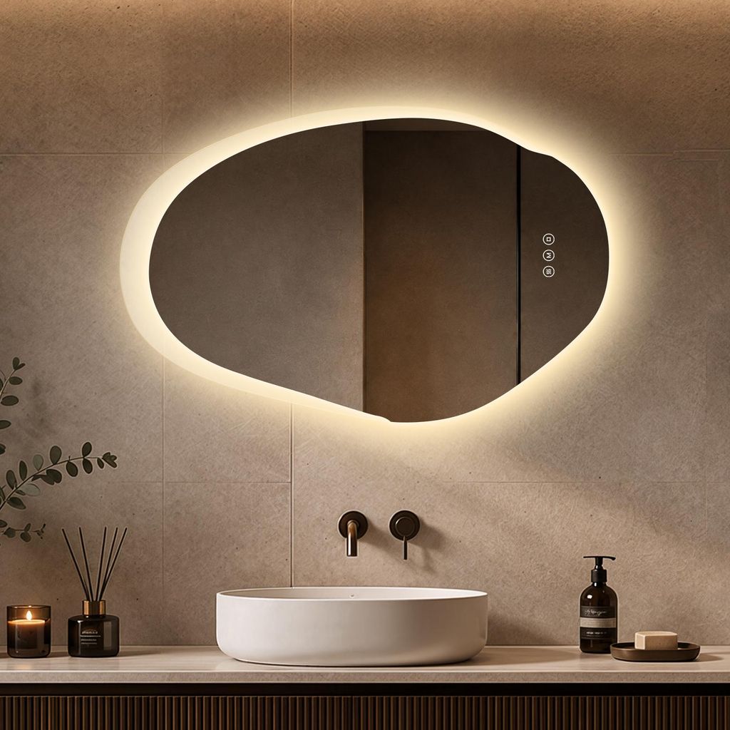 S'AFIELINA Specchio Bagno LED 55 × 85 cm, Asimmetrico, Immagine del prodotto 