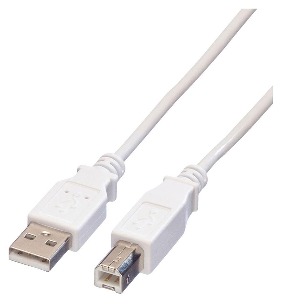 Cable USB 2.0, tipo A-B, color blanco, 1,8 metros Imagen del producto 