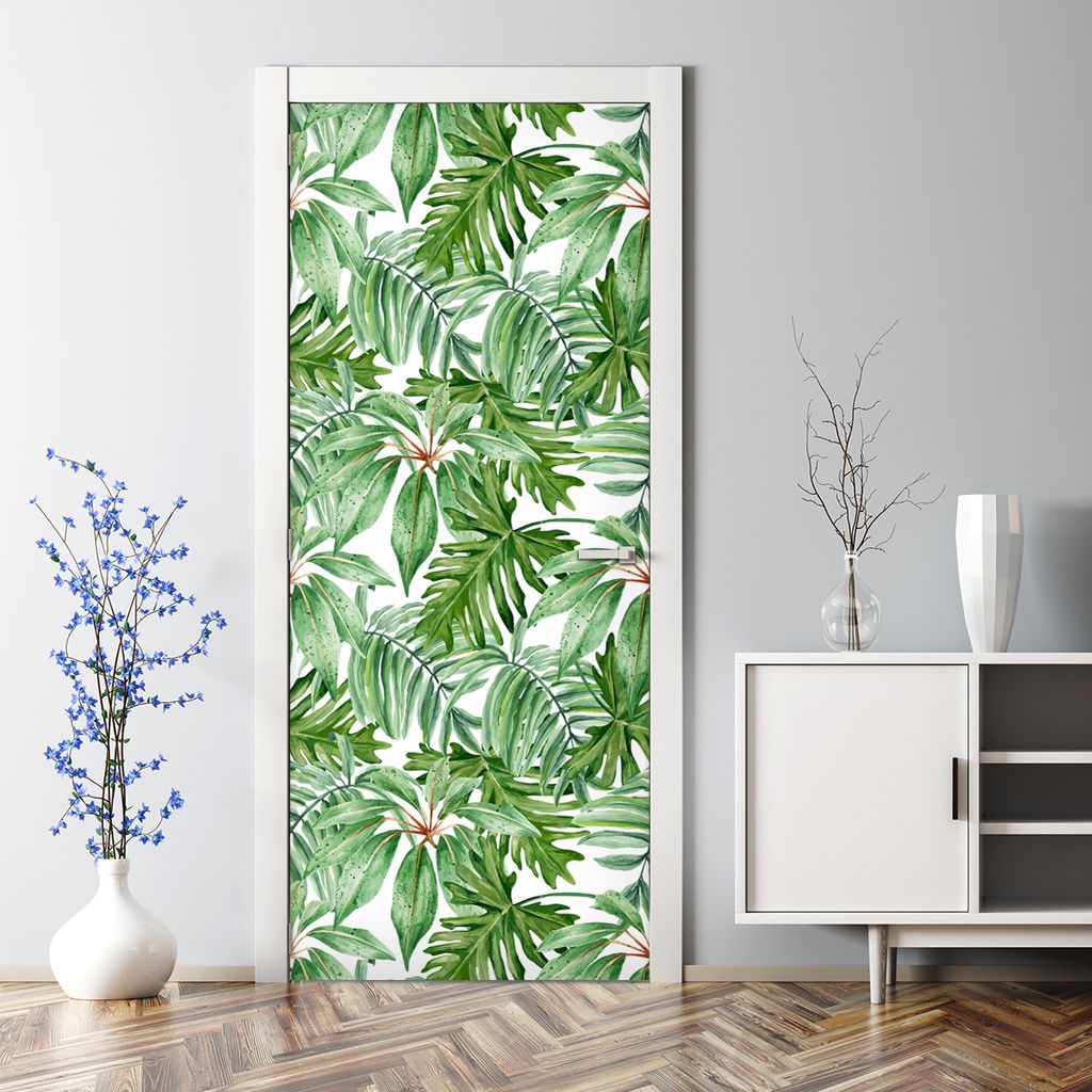 Dekorative Tür Wandaufkleber Wandtattoo selbstklebend dekoration Blaue Frühlingsblume 70 x 200 cm