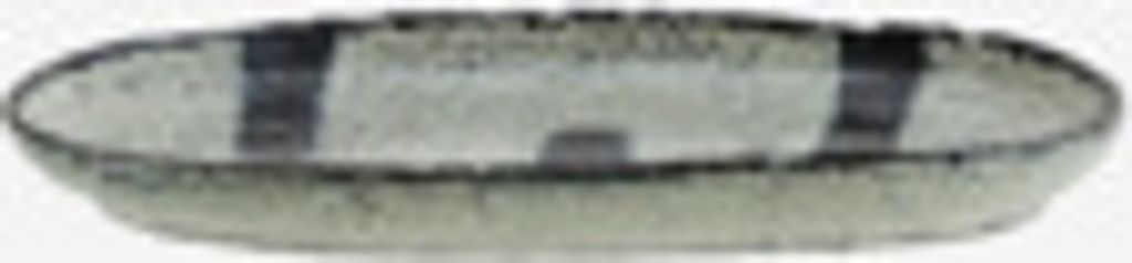 Steingut Teller Stripe oval