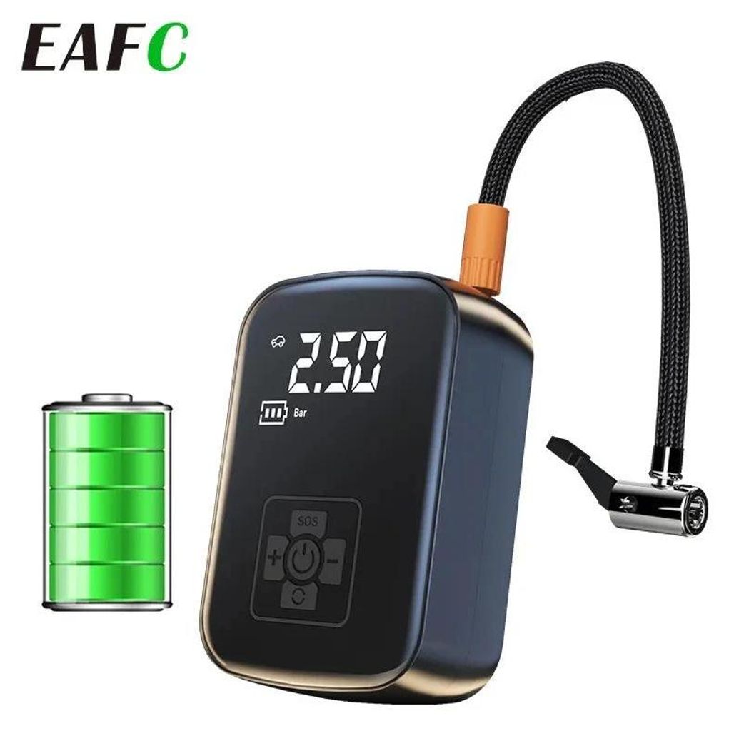 Luftkompressor für Reifen - Kabellose Reifenpumpe - 12V/7,4V - 150 PSI - Tragbar für Auto, Fahrrad, Motorrad & Ball - 13×9,5×6 cm - 0,45 kg - W...