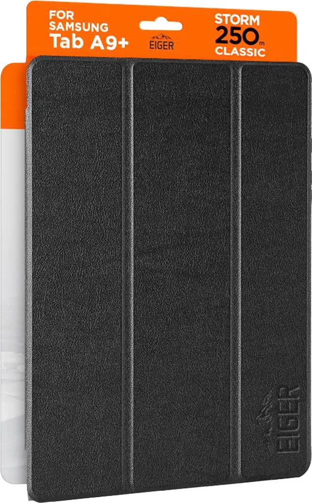 Étui Galaxy Tab A9 noir Eiger avec support réglable et fermeture aimantée