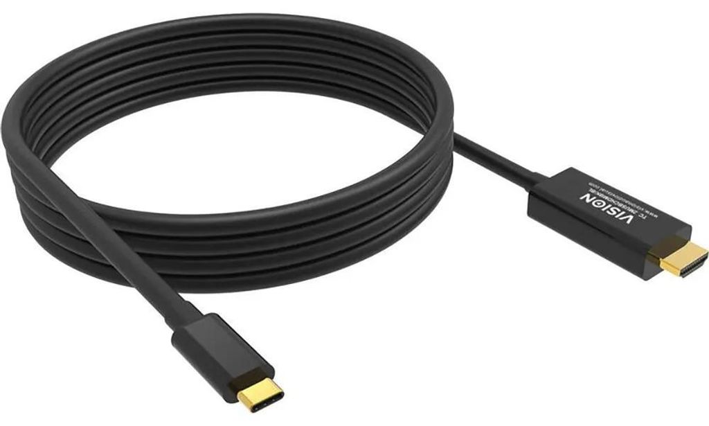 Vision TC 2MUSBCHDMI8K/BL Mobiltelefonkabel Schwarz 2 m USB C