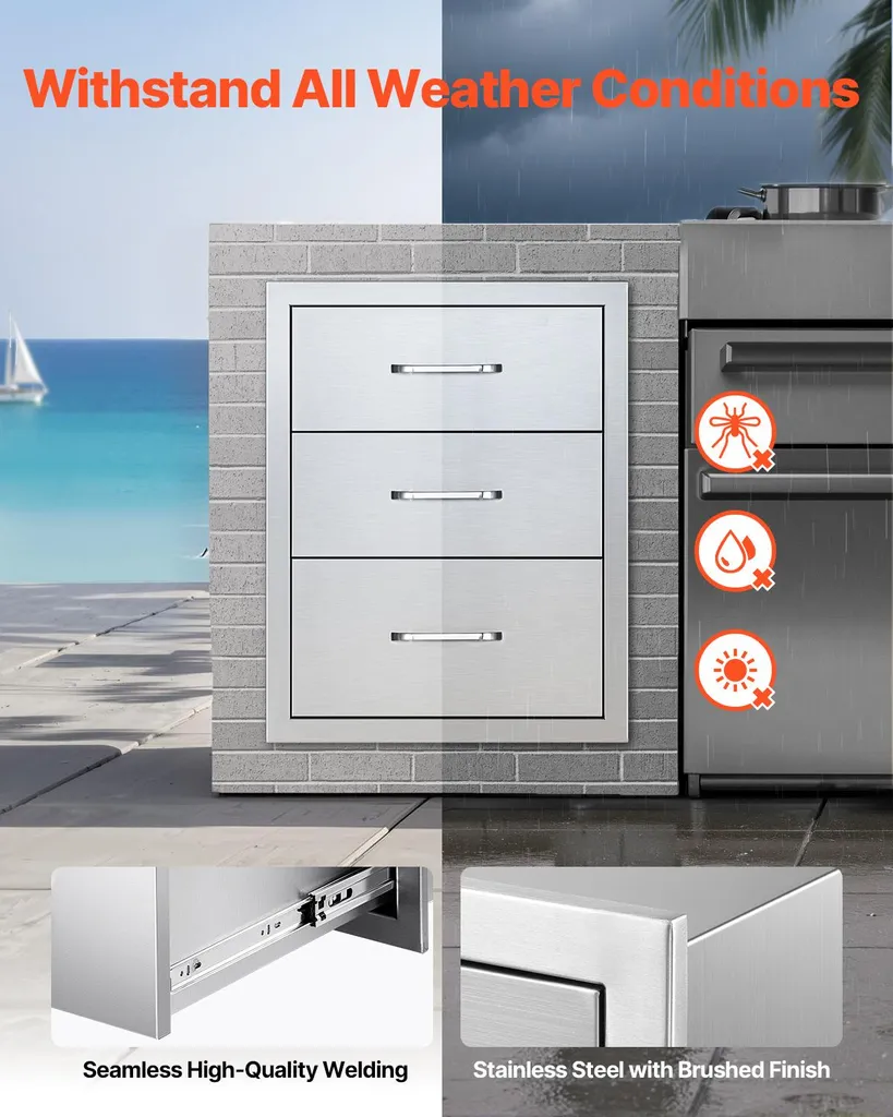 Tiroirs de Cuisine Extérieure Inox : Solution de Rangement Anticorrosion - 3