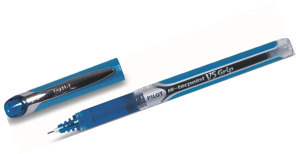 Stylos Roller Pilot Hi-Tecpoint Grip Bleus pour Prise de Notes Rapide x12
