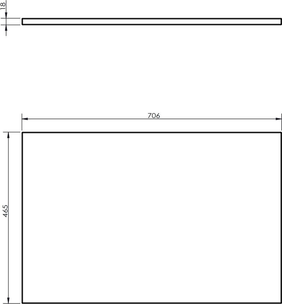 Mexen Uni Aufsatzplatte 70 cm, weiß glänzend - 91AXX-0704-464-18-00