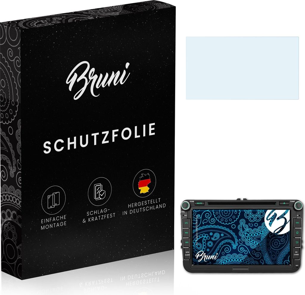 Bruni Basics-Clear 2x Schutzfolie kompatibel mit Pumpkin AA0437B 8 Inch Folie