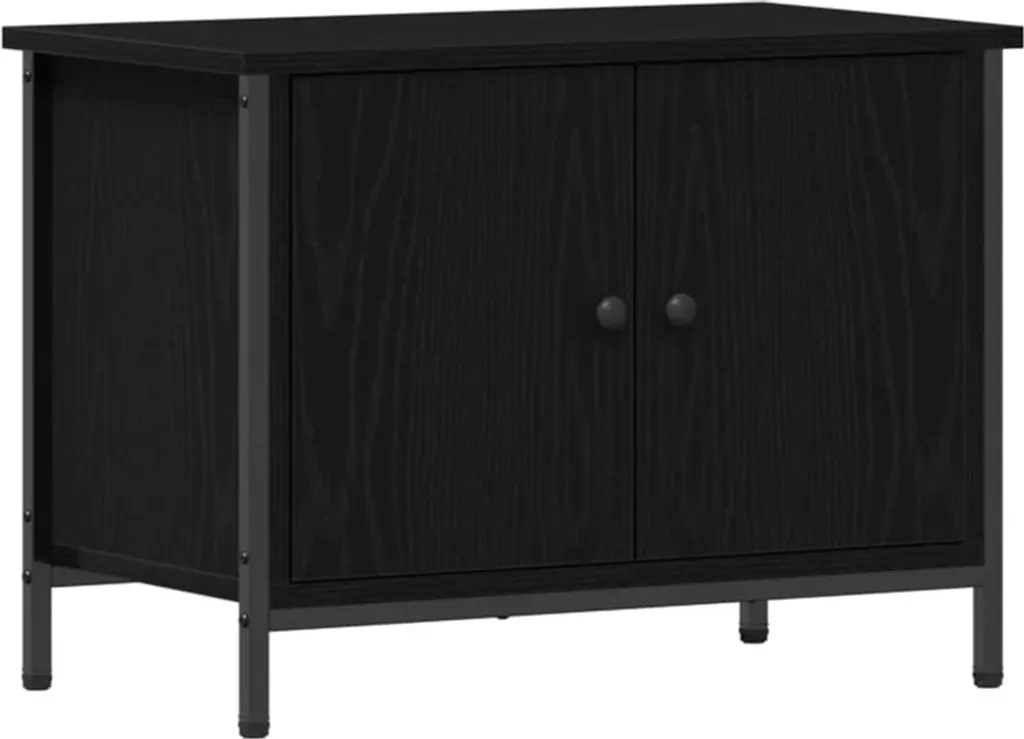 SYFAX™ Mobile TV Rovere Nero 60 x 35 x 45 cm Legno multistrato