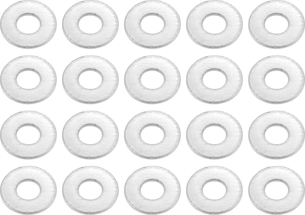 Universelle Unterlegscheibe, 3mm ID 9mm OD 0,8mm Dicke, langlebig, Edelstahl, Silberton, 20 Stück