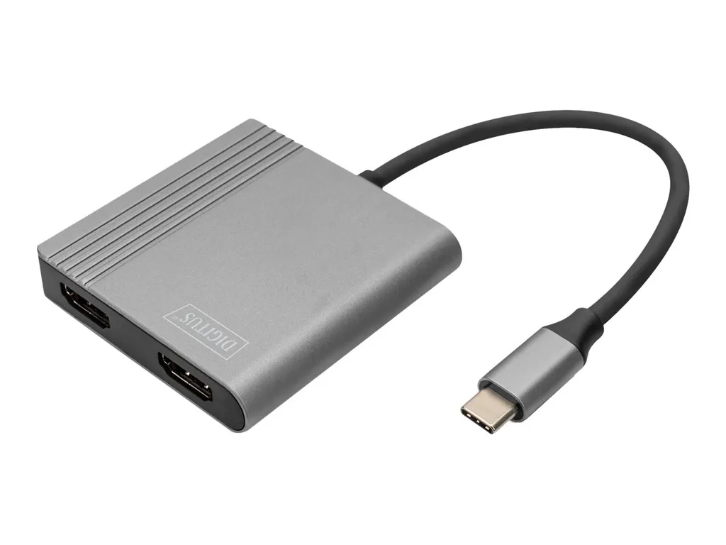 DIGITUS DA-70822 Adaptateur Graphique HDMI USB Type-C 4K 2-en-1 Noir