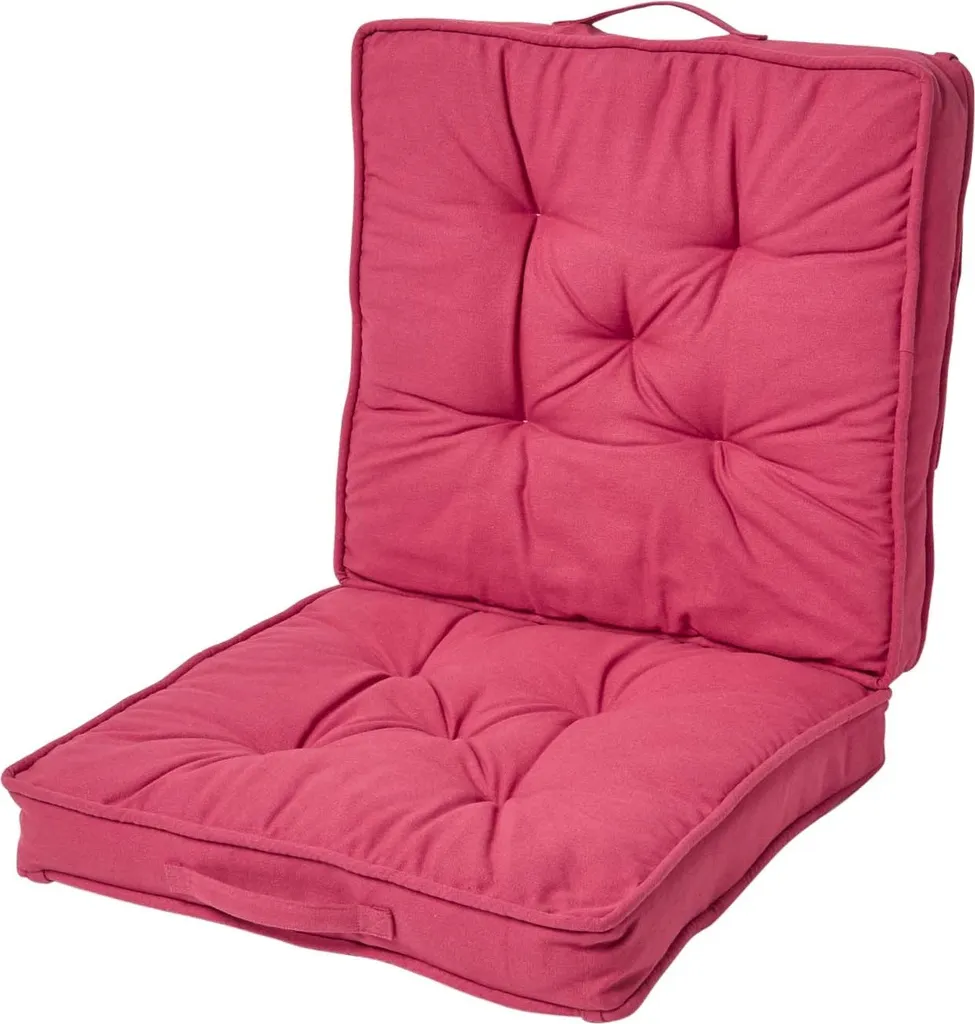 Coussin de voyage avec dossier pliable 50 x 50 cm rouge Homescapes souple