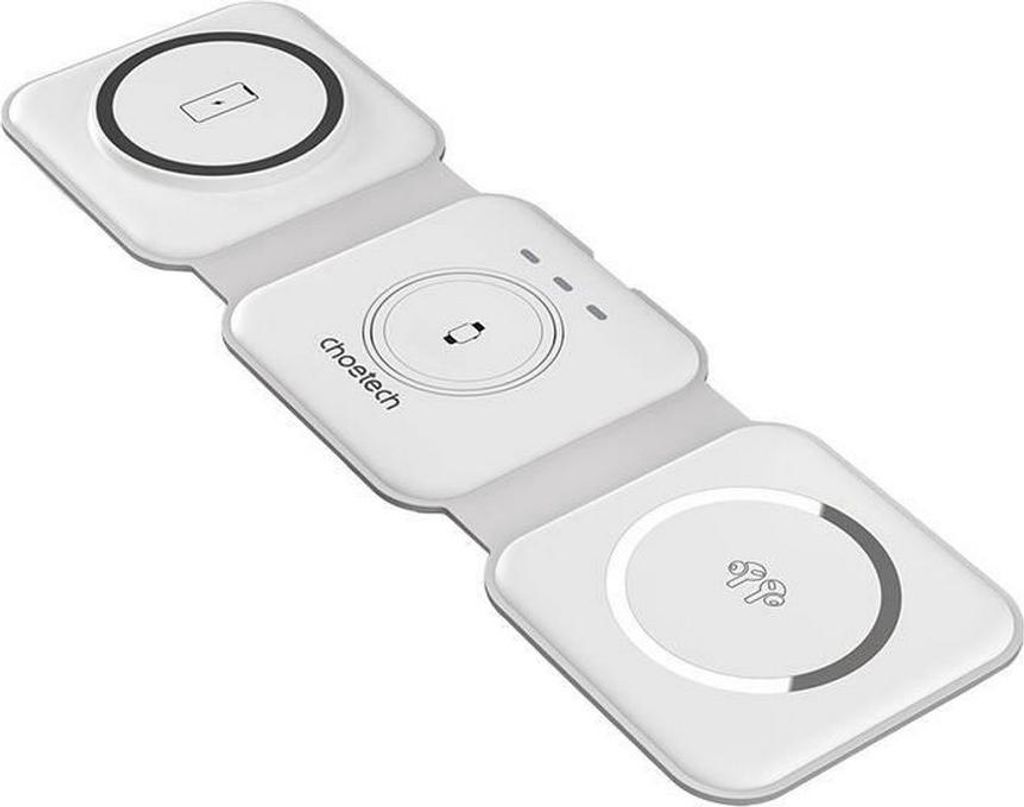 Choetech T588-F 3in1 magnetisches kabelloses Ladegerät 15W (weiß)
