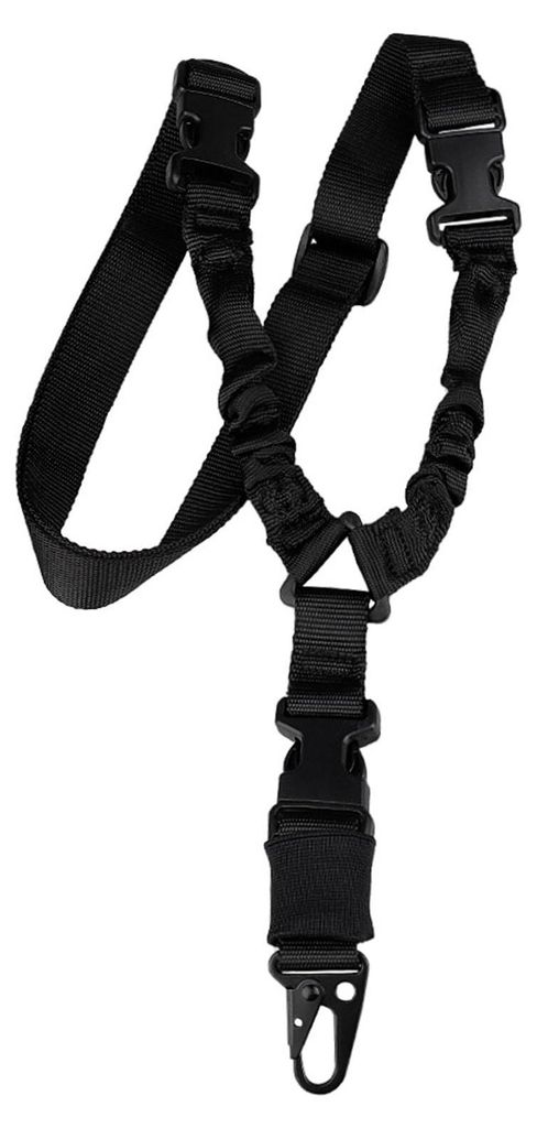 Amerikanischer Single-Point-Schultergurt aus Nylon-Gurtband mit Schnallen für Outdoor-Sportarten, Schwarz