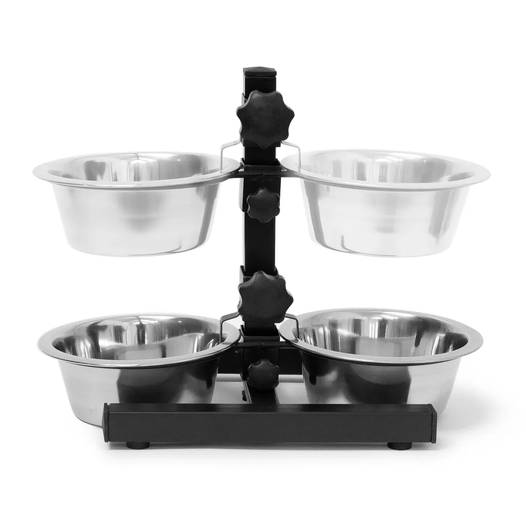 Double gamelle pour chien avec support ajustable Relaxdays en métal - 5
