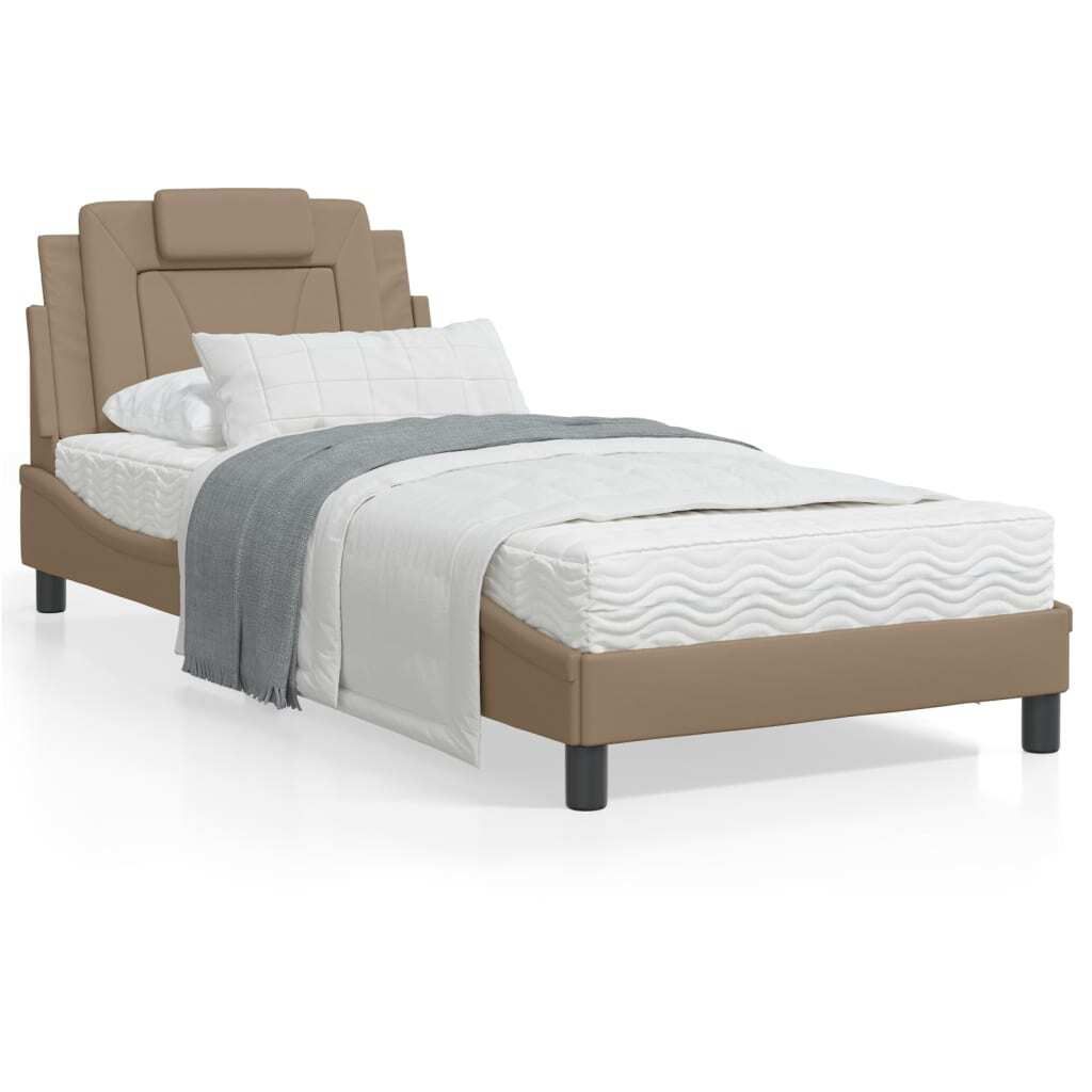 Maison Exclusive - Bettgestell "Viana" mit LED ohne Matratze Cappuccino-Braun 80x200 cm