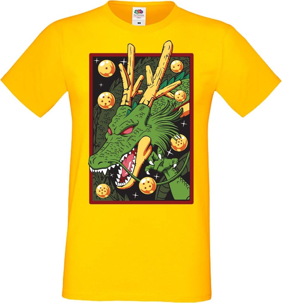 Herren T-Shirt Manga Anime Dragon Anime Manga Ball Z Shenron Shenron Dragon, Man S / Gelb