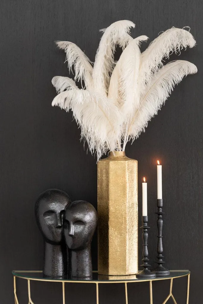 Vase géométrique or en métal robuste grand format J-Line déco - 2