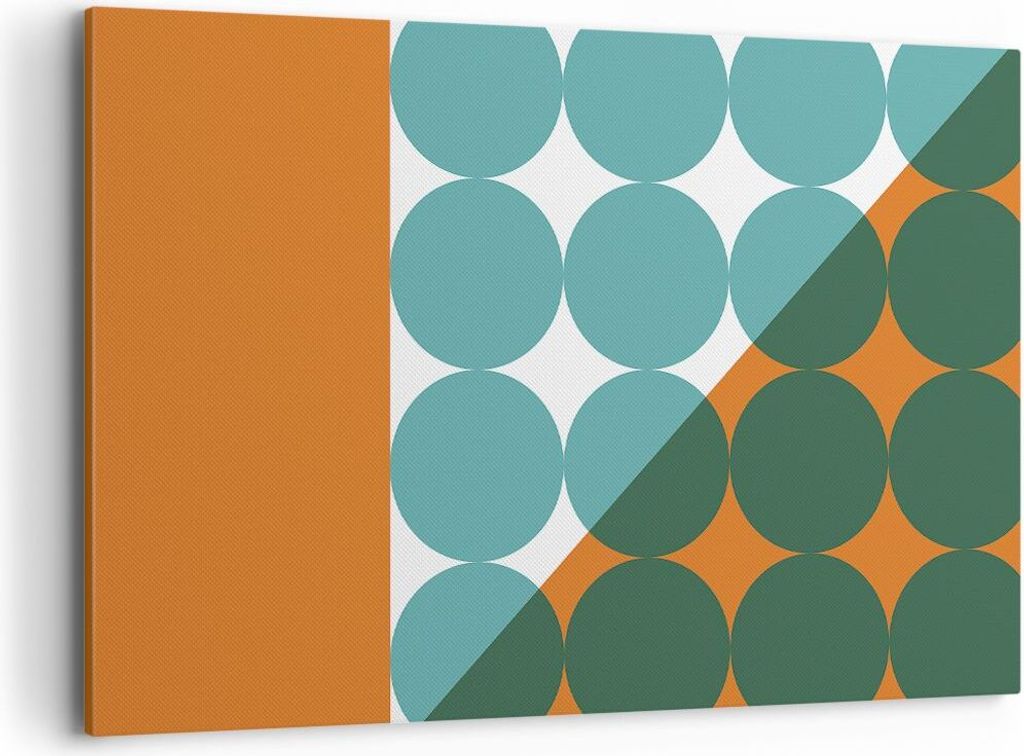 Bild auf Leinwand - Leinwandbild - Einteilig - Koliken Türkis Orange - 120x80cm - Wand Bild - Wanddeko - Wandbilder - Leinwanddruck - Bilder - Wan...