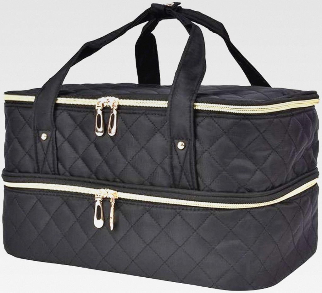 Nagellack Aufbewahrung Tasche Doppelschicht Nagellacktasche Schwarz Nagel Taschen Nagellack Organizer Wasserdicht Nagellackaufbewarung Tasche Nylon...