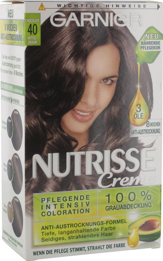 Garnier Nutrisse Haarfarbe in 40/4 Chocolate Mittelbraun