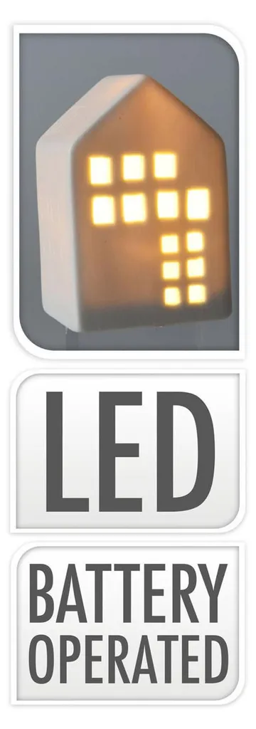 Maisonnette LED en céramique 9 cm - Éclairage tamisé pour déco design - 2