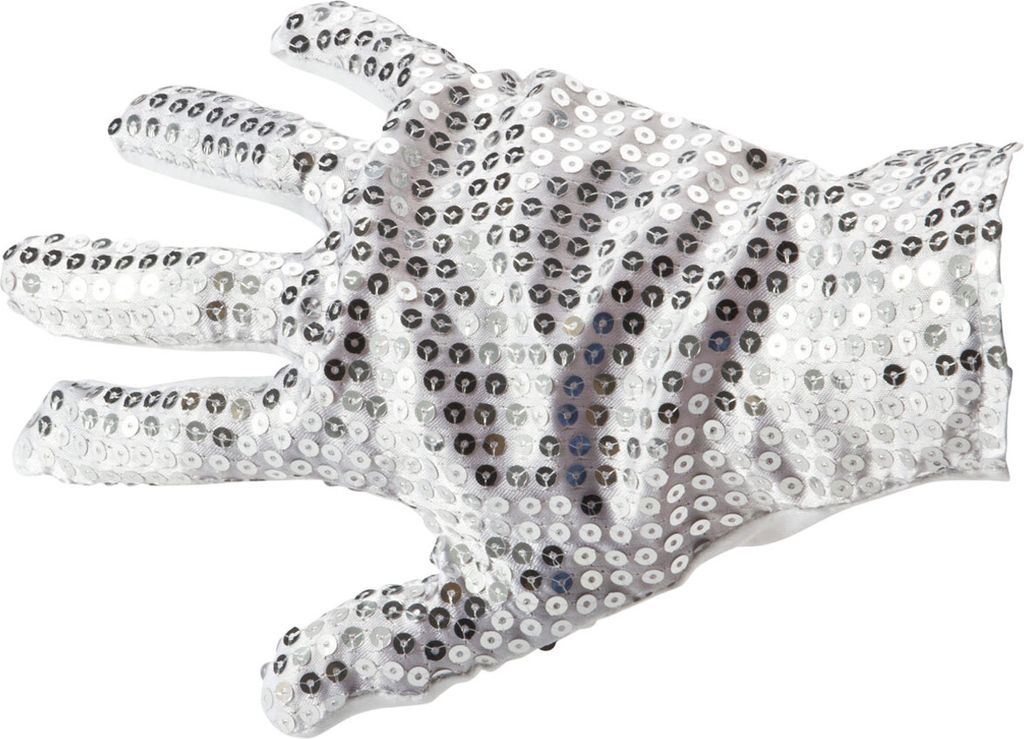 Glitzer-Handschuh Silber im Michael Jackson Stil – Uni Produktbild 