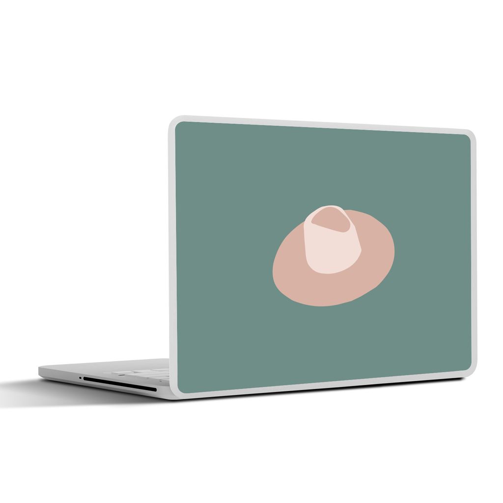 MuchoWow Laptop Aufkleber Sticker Cover Sommer - Hut - Dunkelblau 25x18 cm - Laptop-Deko