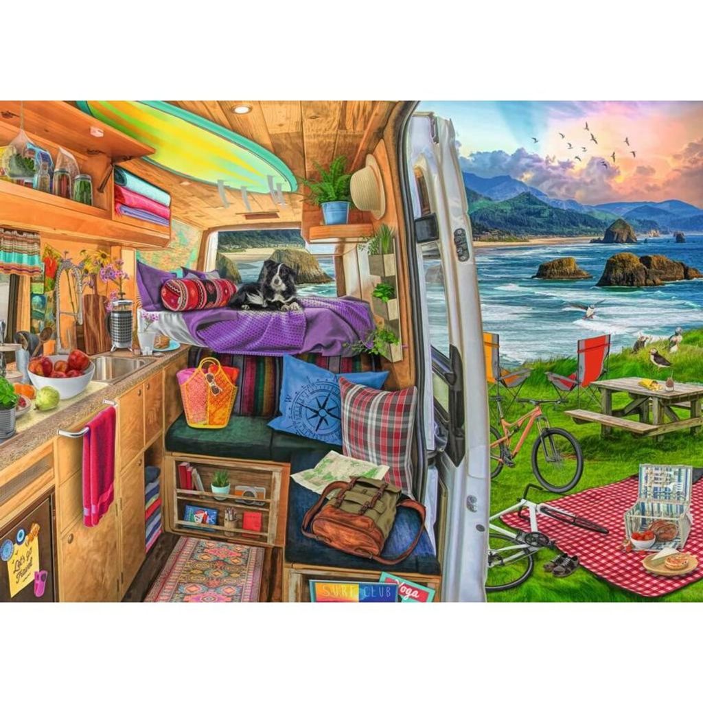 RAVENSBURGER Puzzle Widok z przyczepy kempingowej XXL 500 Zdjęcie produktu 