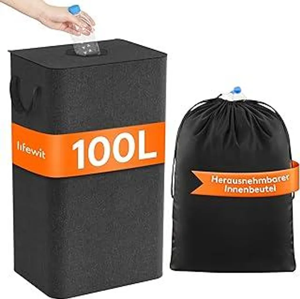 Lifewit 100L Contenitore Bottiglie Vuote - Cesto Riciclo Vetro e Plastica