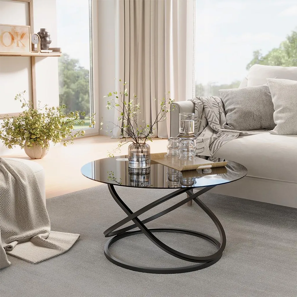 Vicco Tavolino da Caffè Calgary Nero 79.5 cm | Design Elegante Soggiorno