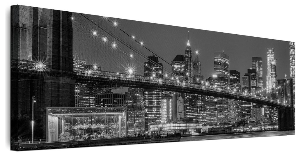 LUMASOUL Wandbilder Wohnzimmer Leinwandbild New York 120x40 Produktbild 