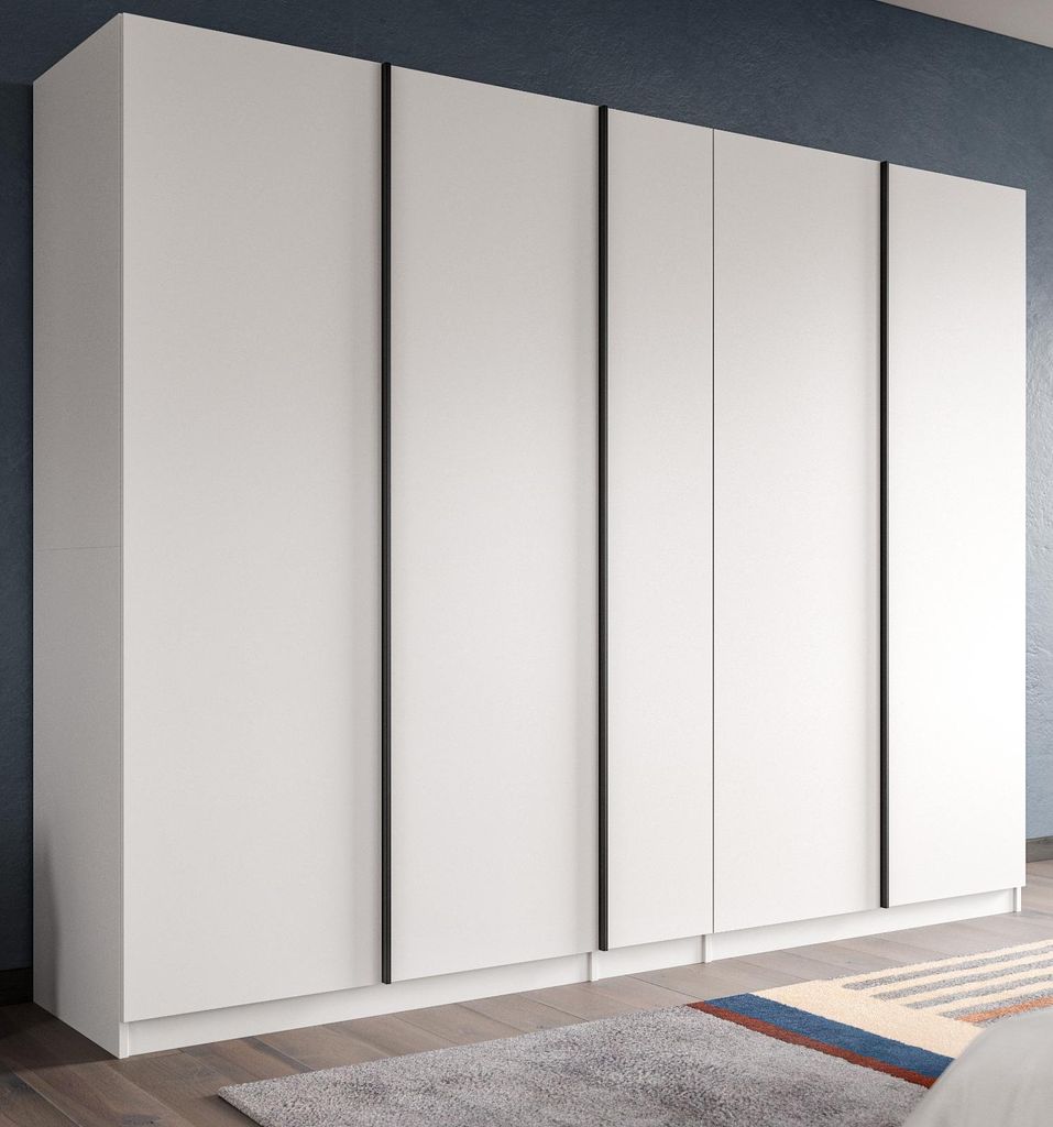 Kleiderschrank "Girona" in weiß Drehtürenschrank 5-türig Produktbild 