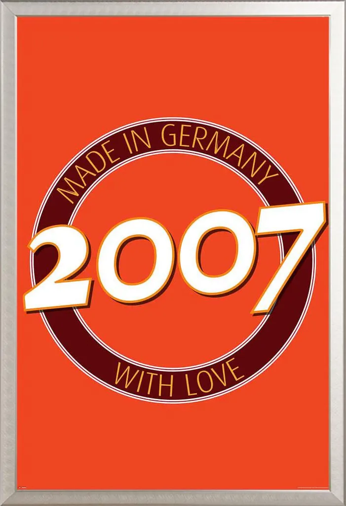 Poster di compleanno - Poster - 2007 - Germany + cornice rimovibile, Shinsuke® Maxi alluminio argento, vetro acrilico