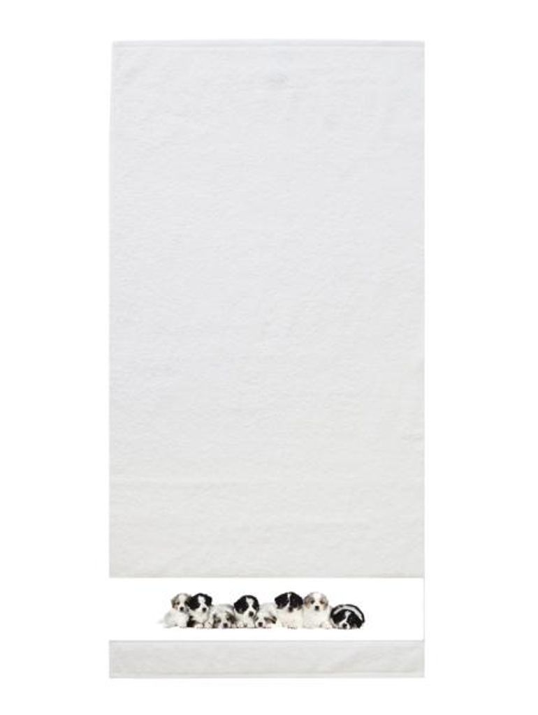framsohn Frottiertuch 'Hunde' Duschtuch 75 x 150 cm Weiß