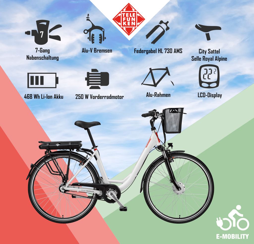 Telefunken City E-Bike für Damen und Herren | Produktbild 5