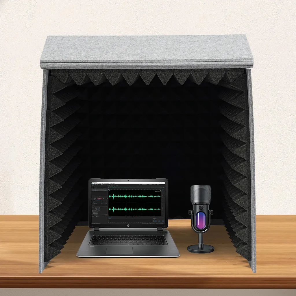 Écran acoustique studio pour micro - Cabine de table avec mousse 50 mm - 5