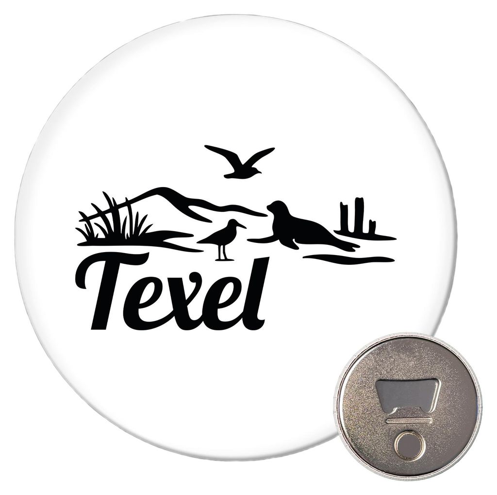 Huuraa Magnet Texel Niederlande 59mm Kühlschrankmagnet rund Produktbild 